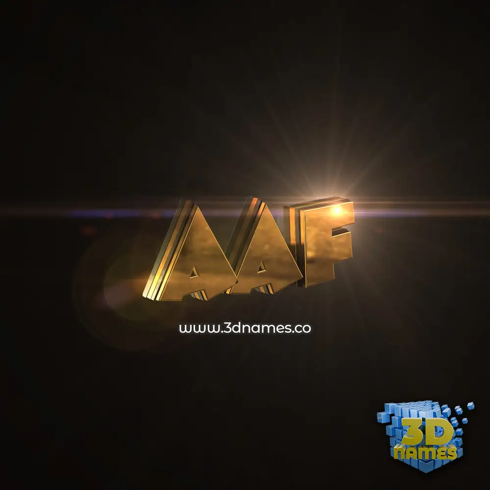 aaf in Golden Sparkle style - 3D name wallpaper