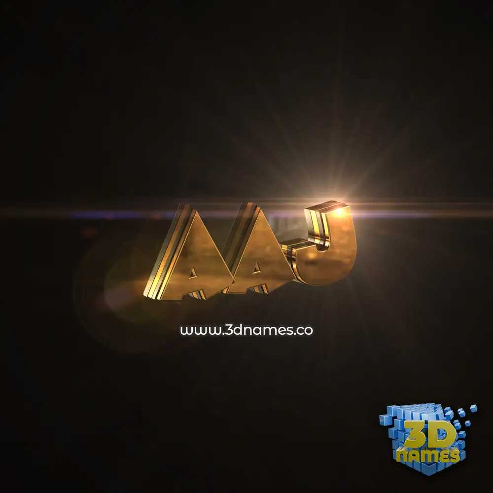 aaj in Golden Sparkle style - 3D name wallpaper