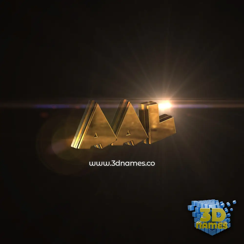 aal in Golden Sparkle style - 3D name wallpaper