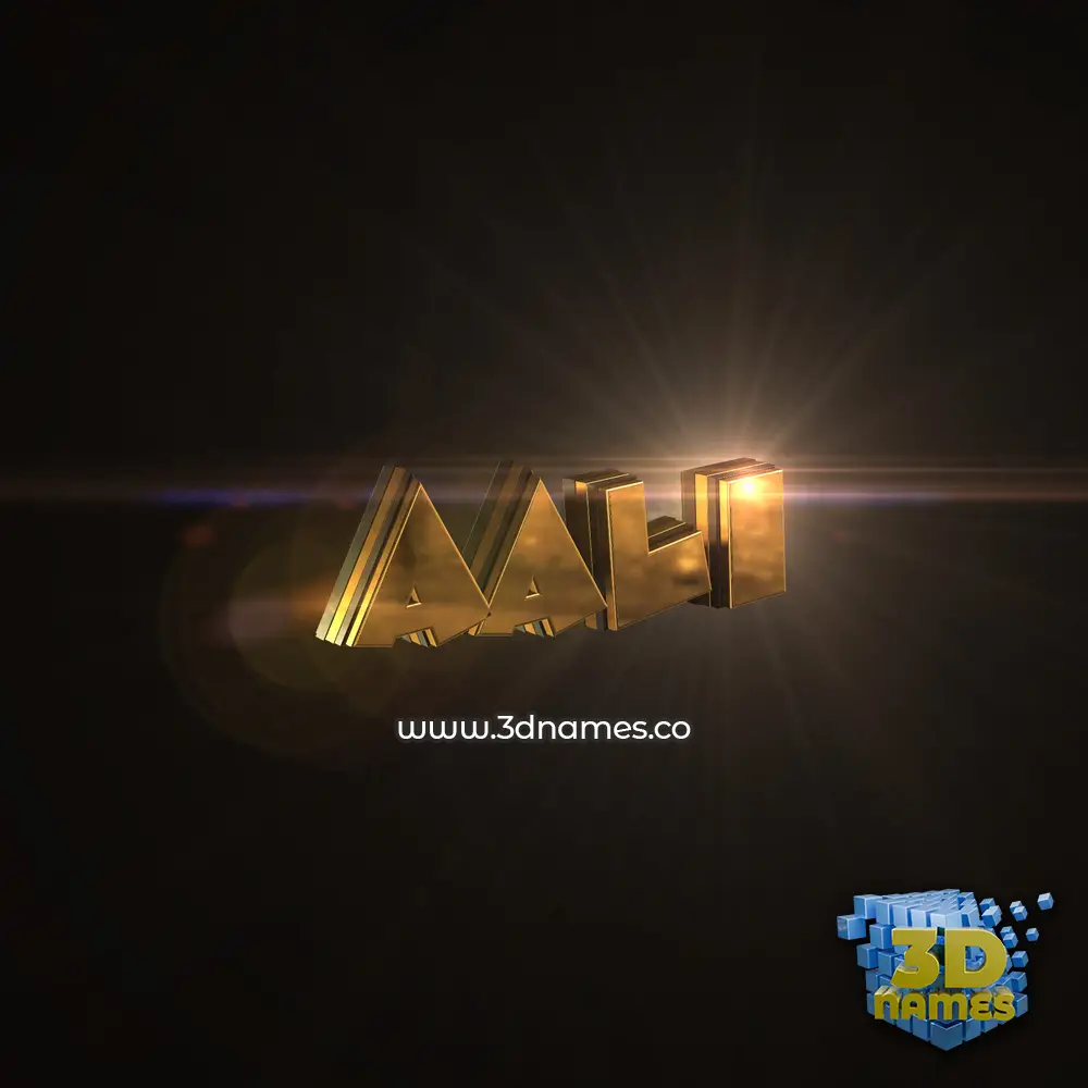 aali in Golden Sparkle style - 3D name wallpaper