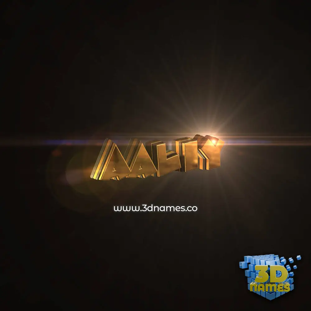 aaliy in Golden Sparkle style - 3D name wallpaper