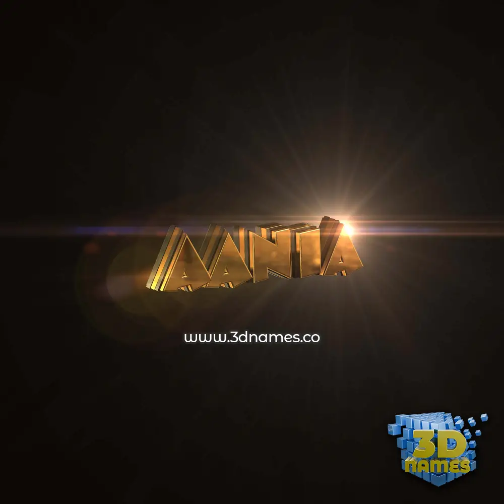 aania in Golden Sparkle style - 3D name wallpaper
