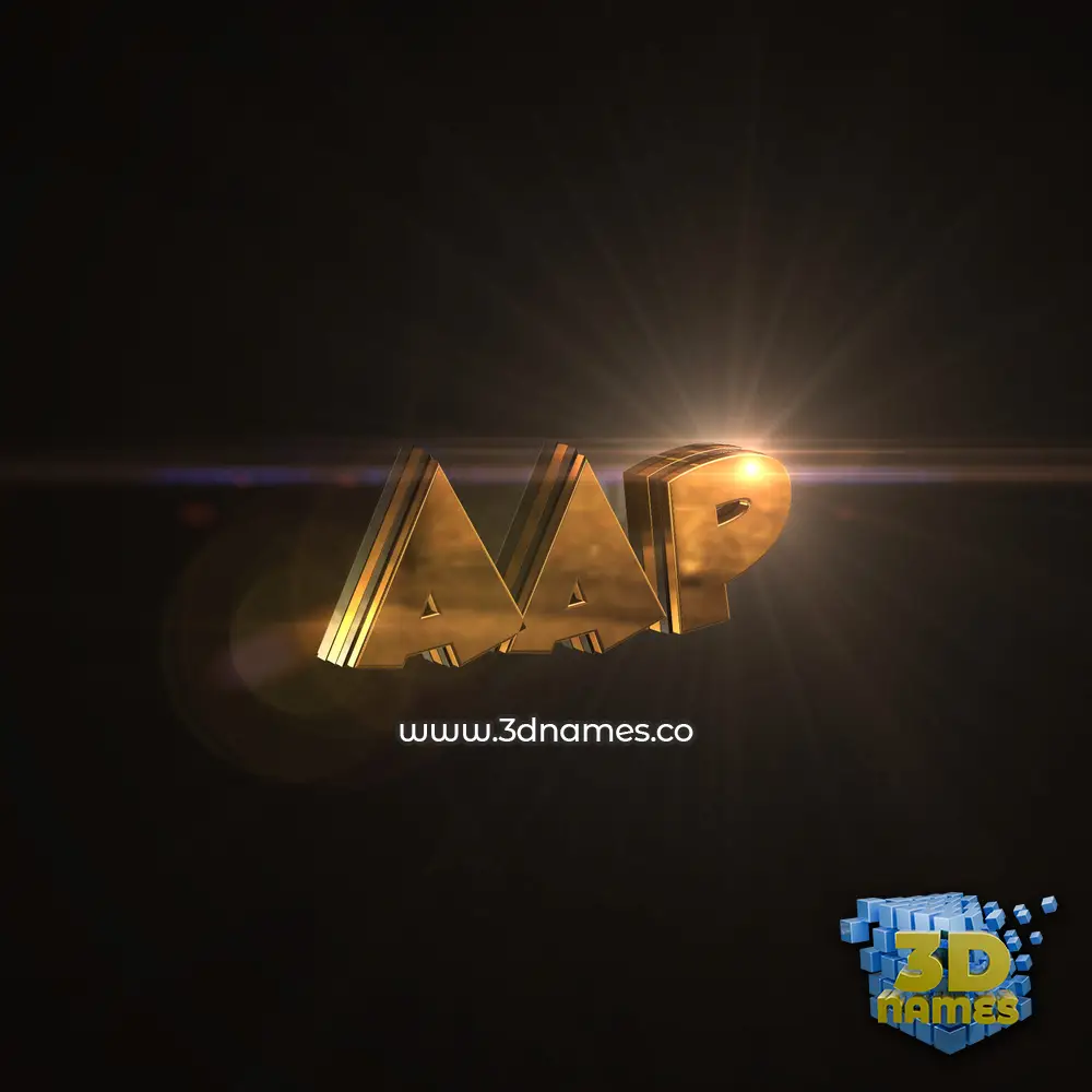 aap in Golden Sparkle style - 3D name wallpaper