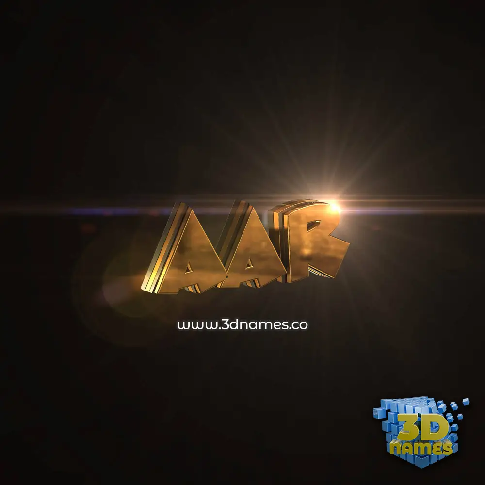 aar in Golden Sparkle style - 3D name wallpaper