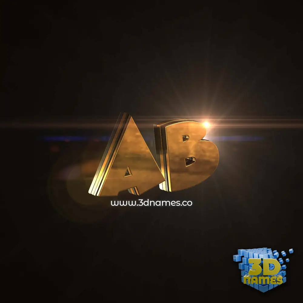ab in Golden Sparkle style - 3D name wallpaper