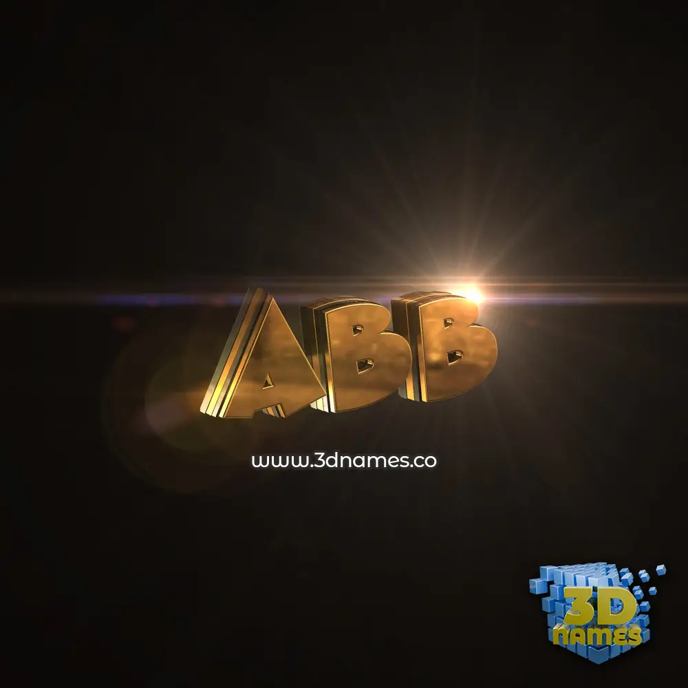 abb in Golden Sparkle style - 3D name wallpaper