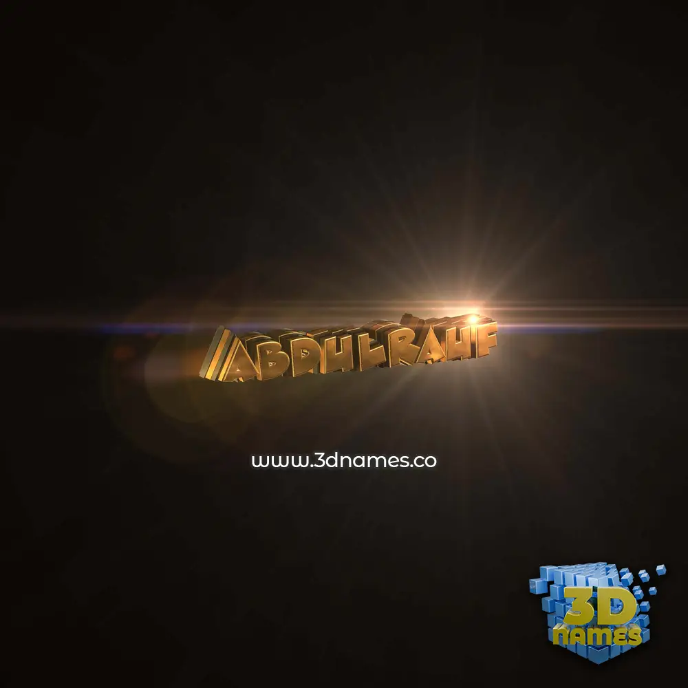 abdulrauf in Golden Sparkle style - 3D name wallpaper