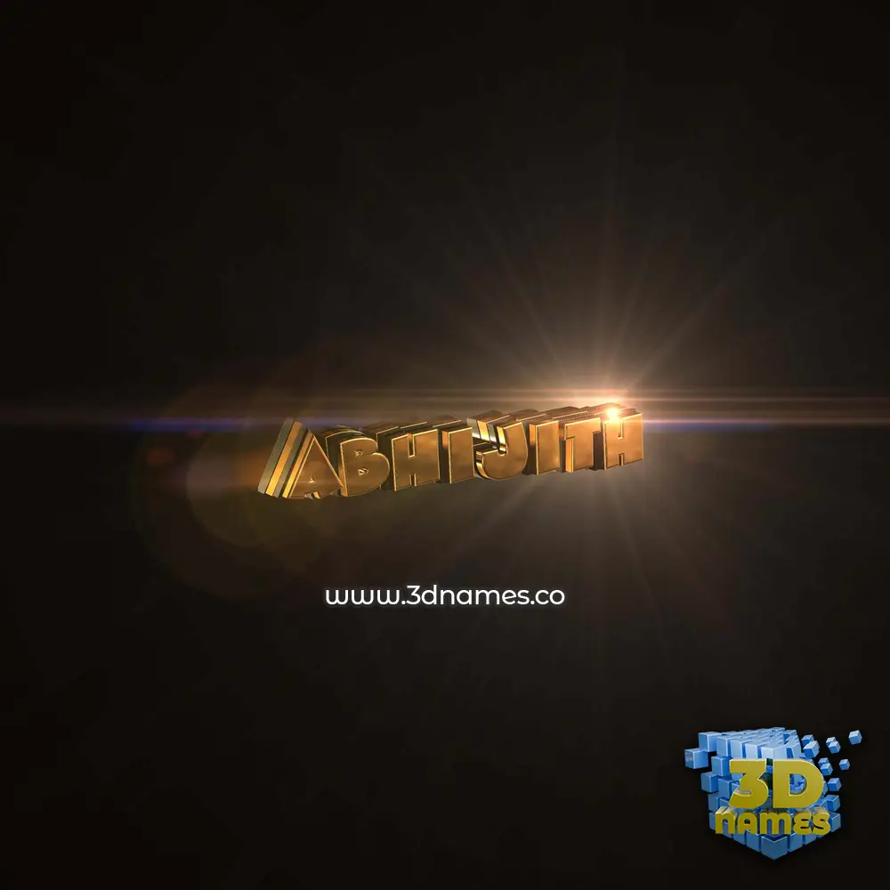 abhijith in Golden Sparkle style - 3D name wallpaper