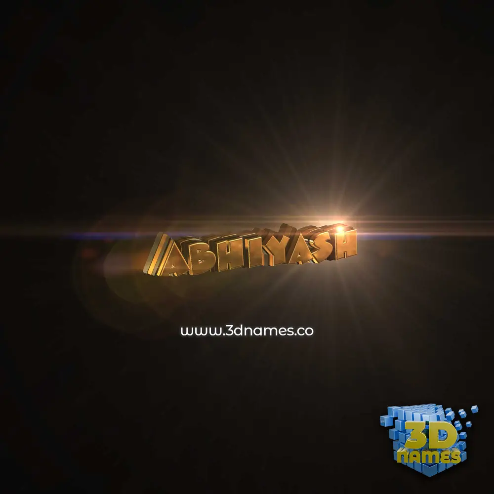 abhiyash in Golden Sparkle style - 3D name wallpaper