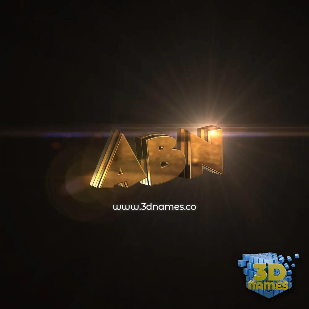 abn in Golden Sparkle style - 3D name wallpaper