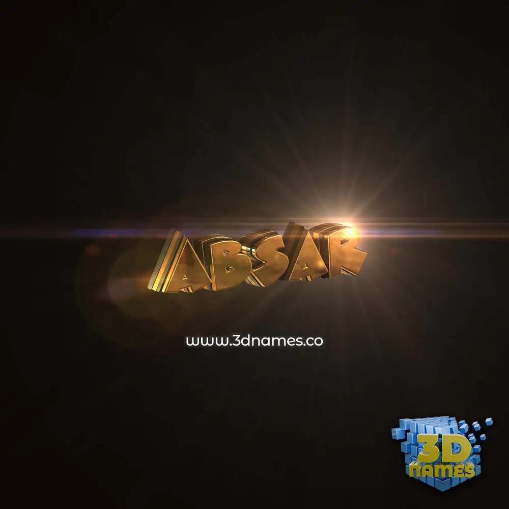 absar in Golden Sparkle style - 3D name wallpaper