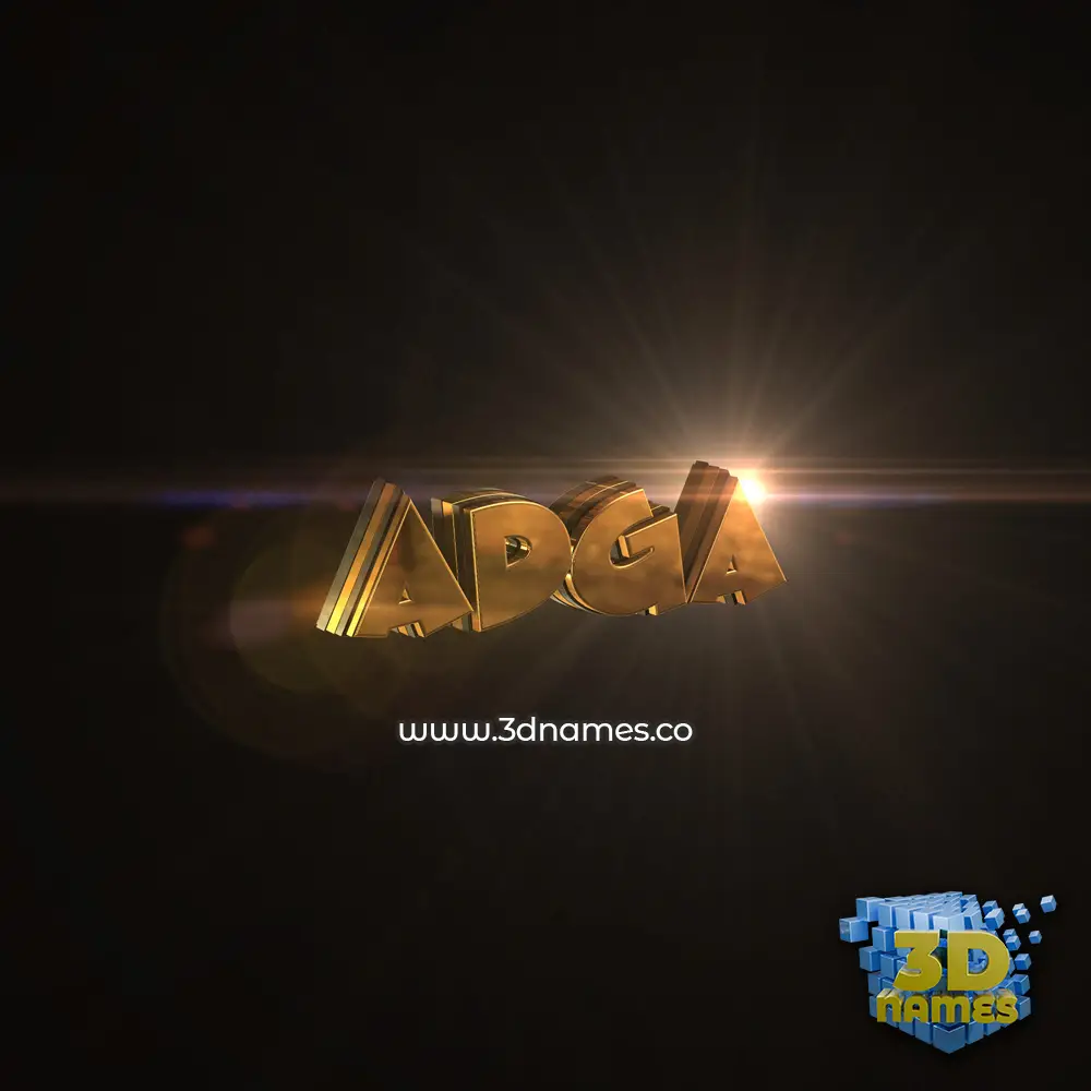 adga in Golden Sparkle style - 3D name wallpaper