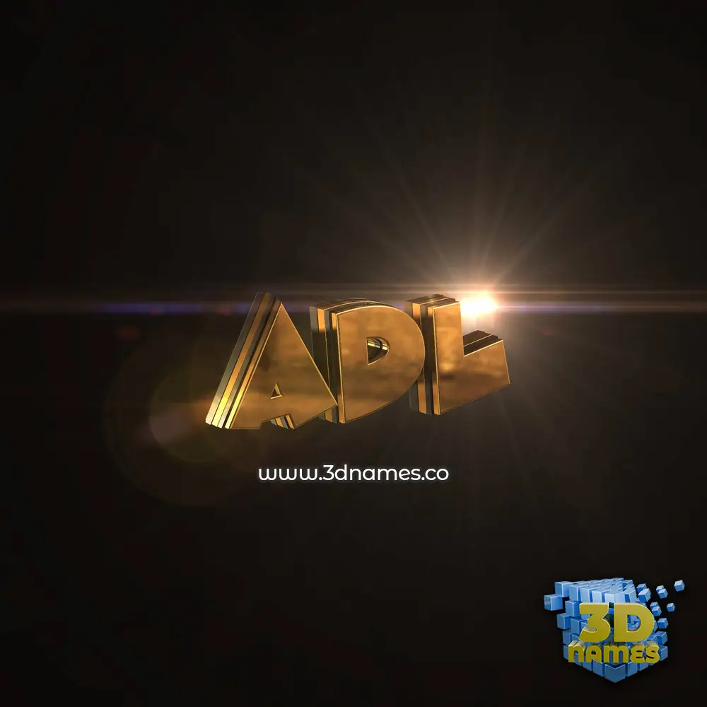 adl in Golden Sparkle style - 3D name wallpaper