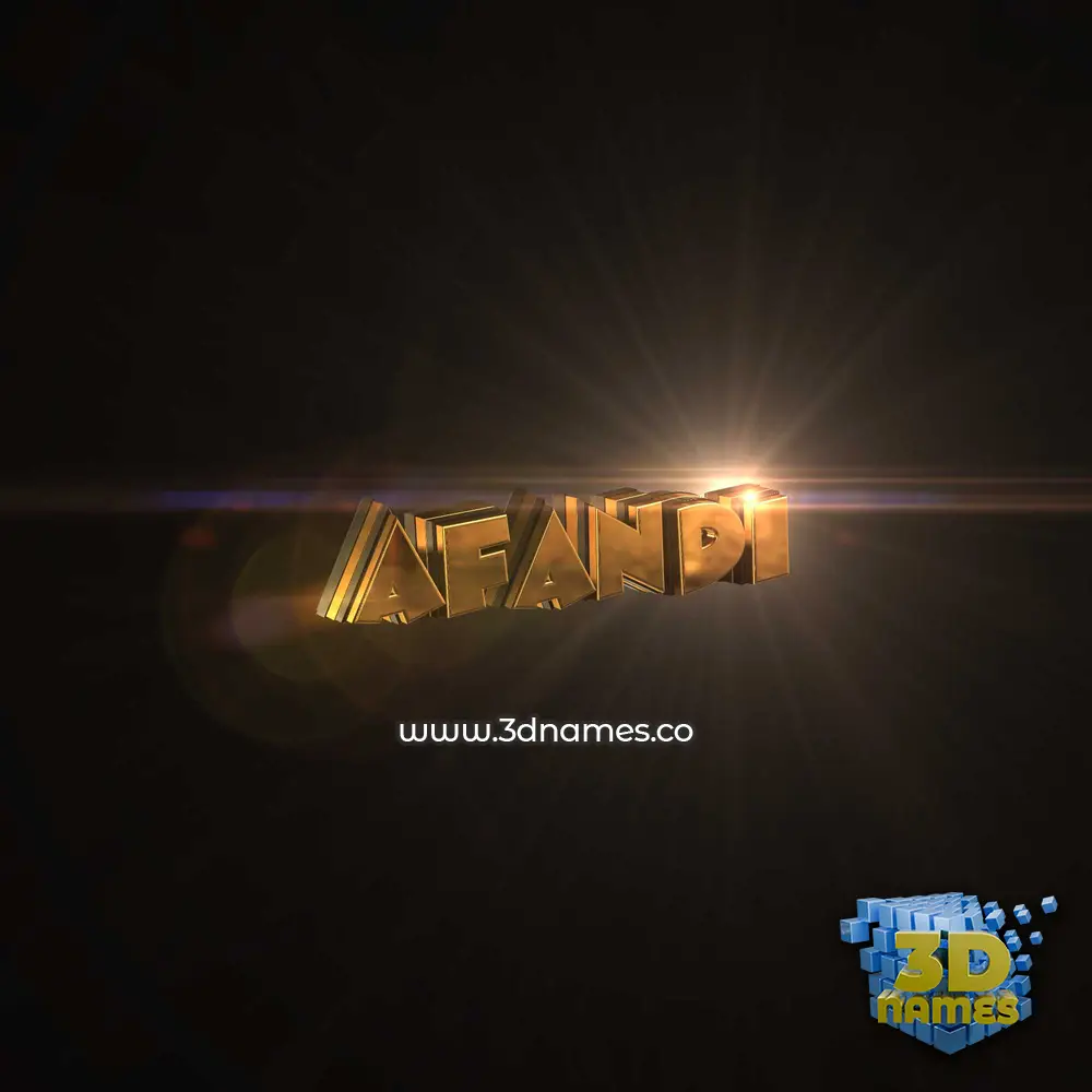 afandi in Golden Sparkle style - 3D name wallpaper