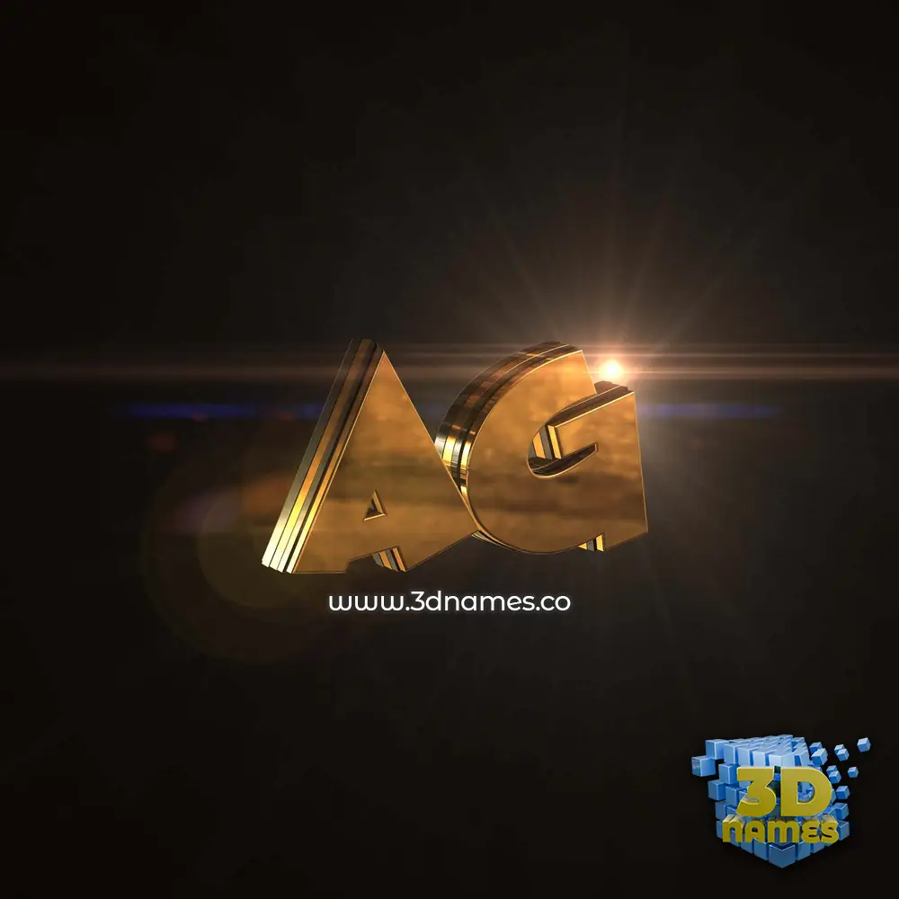 ag in Golden Sparkle style - 3D name wallpaper