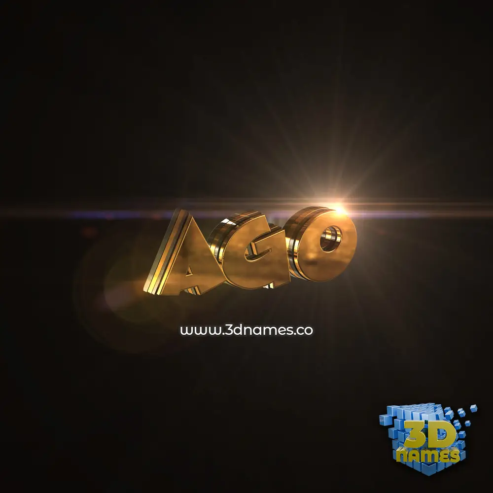 ago in Golden Sparkle style - 3D name wallpaper