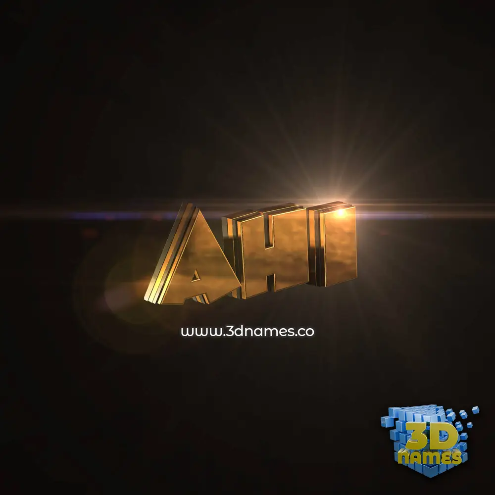 ahi in Golden Sparkle style - 3D name wallpaper