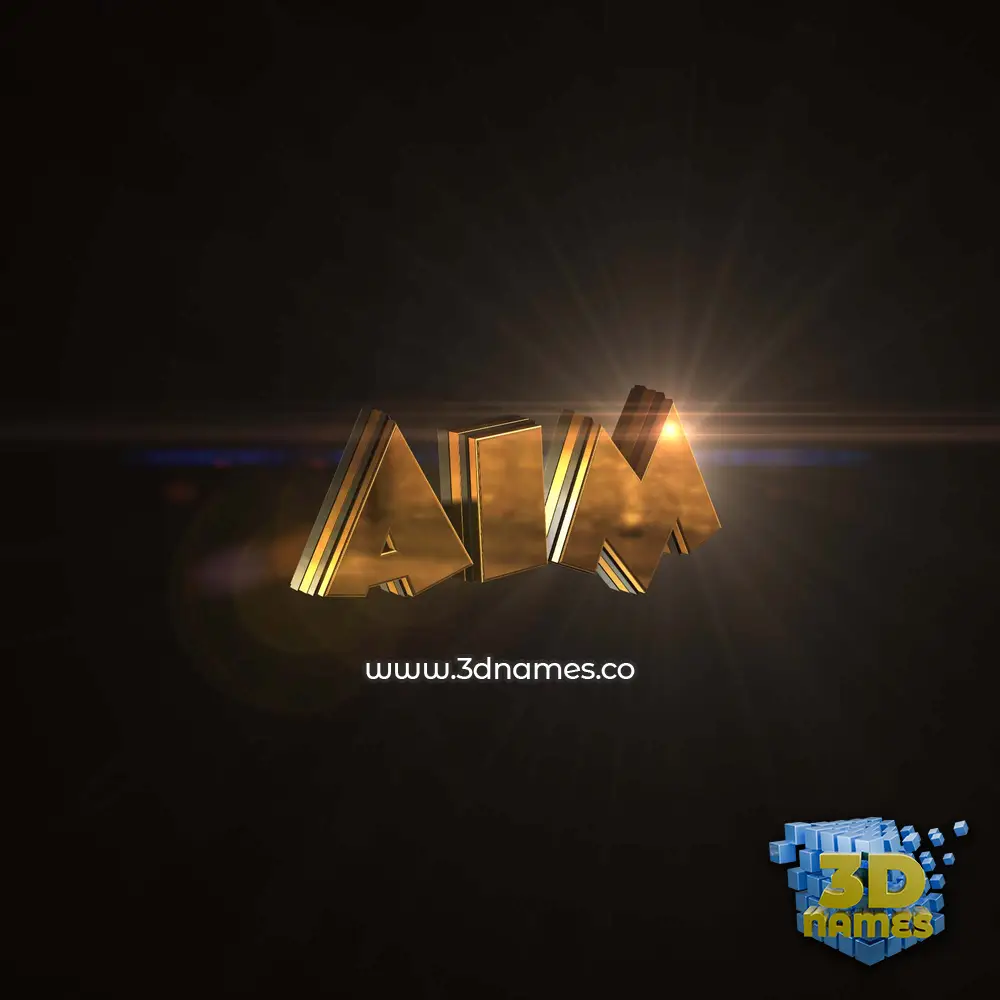 aim in Golden Sparkle style - 3D name wallpaper