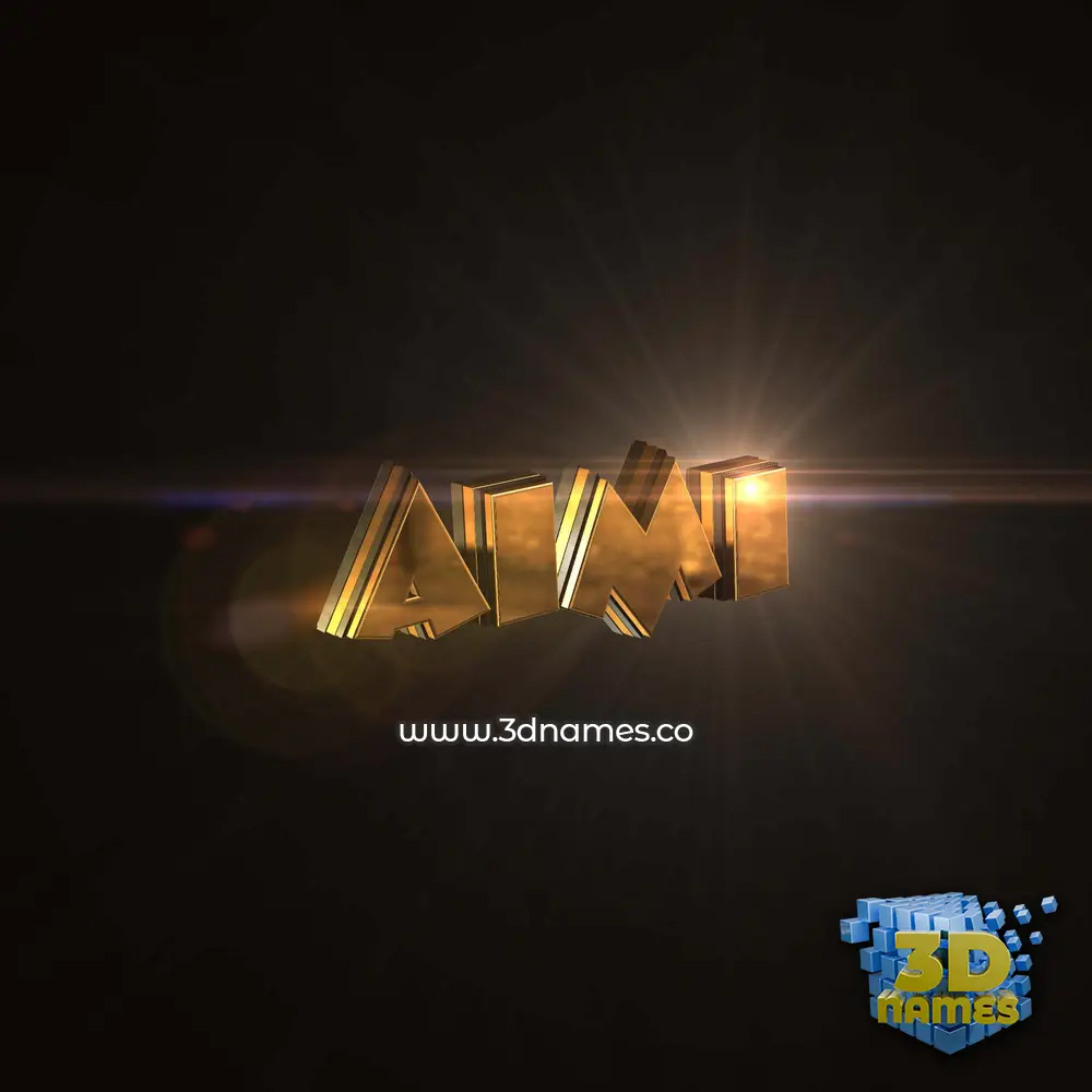 aimi in Golden Sparkle style - 3D name wallpaper