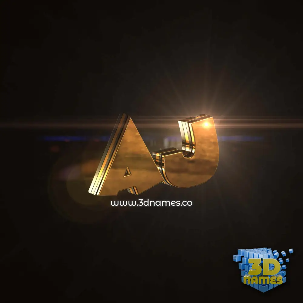 aj in Golden Sparkle style - 3D name wallpaper