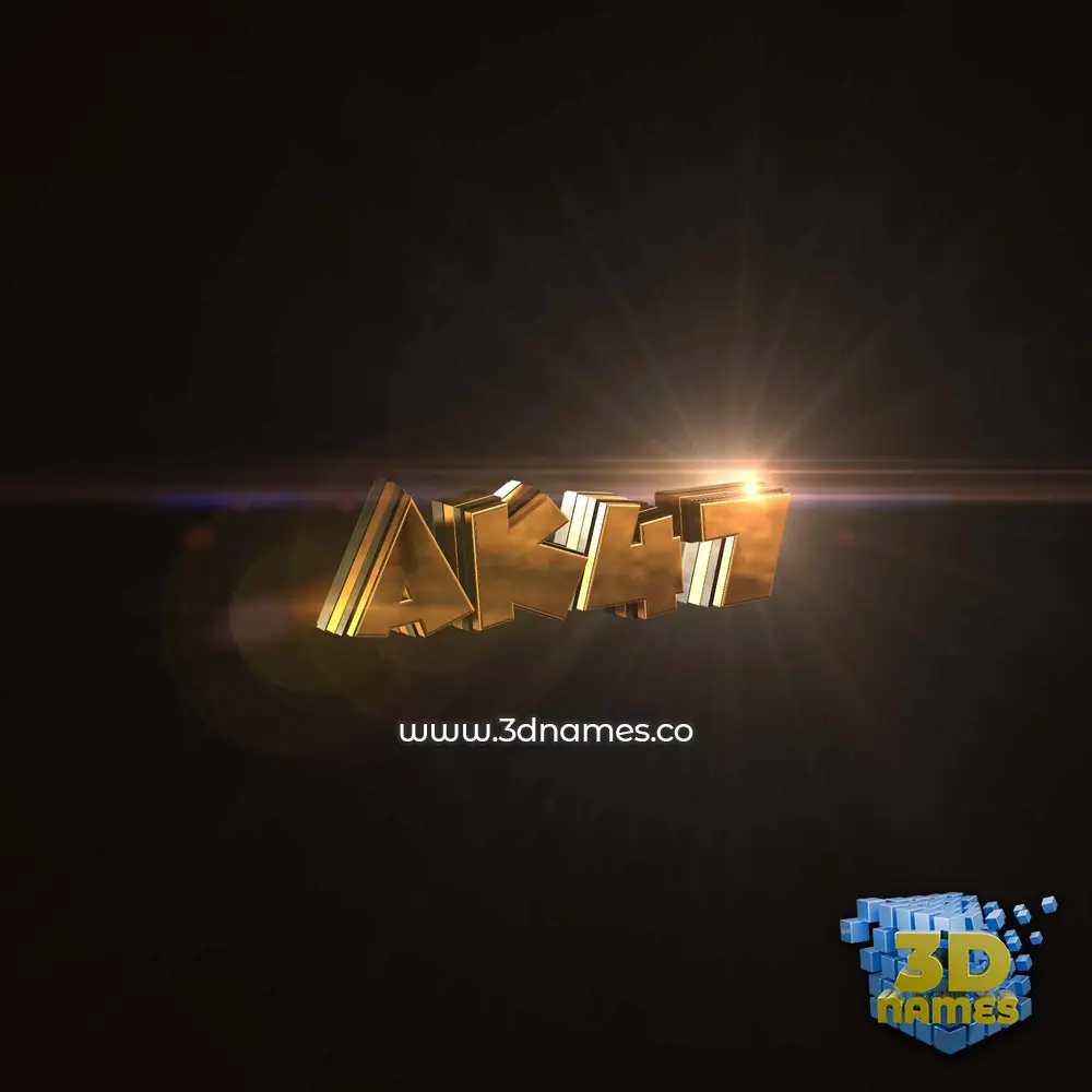 ak47 in Golden Sparkle style - 3D name wallpaper