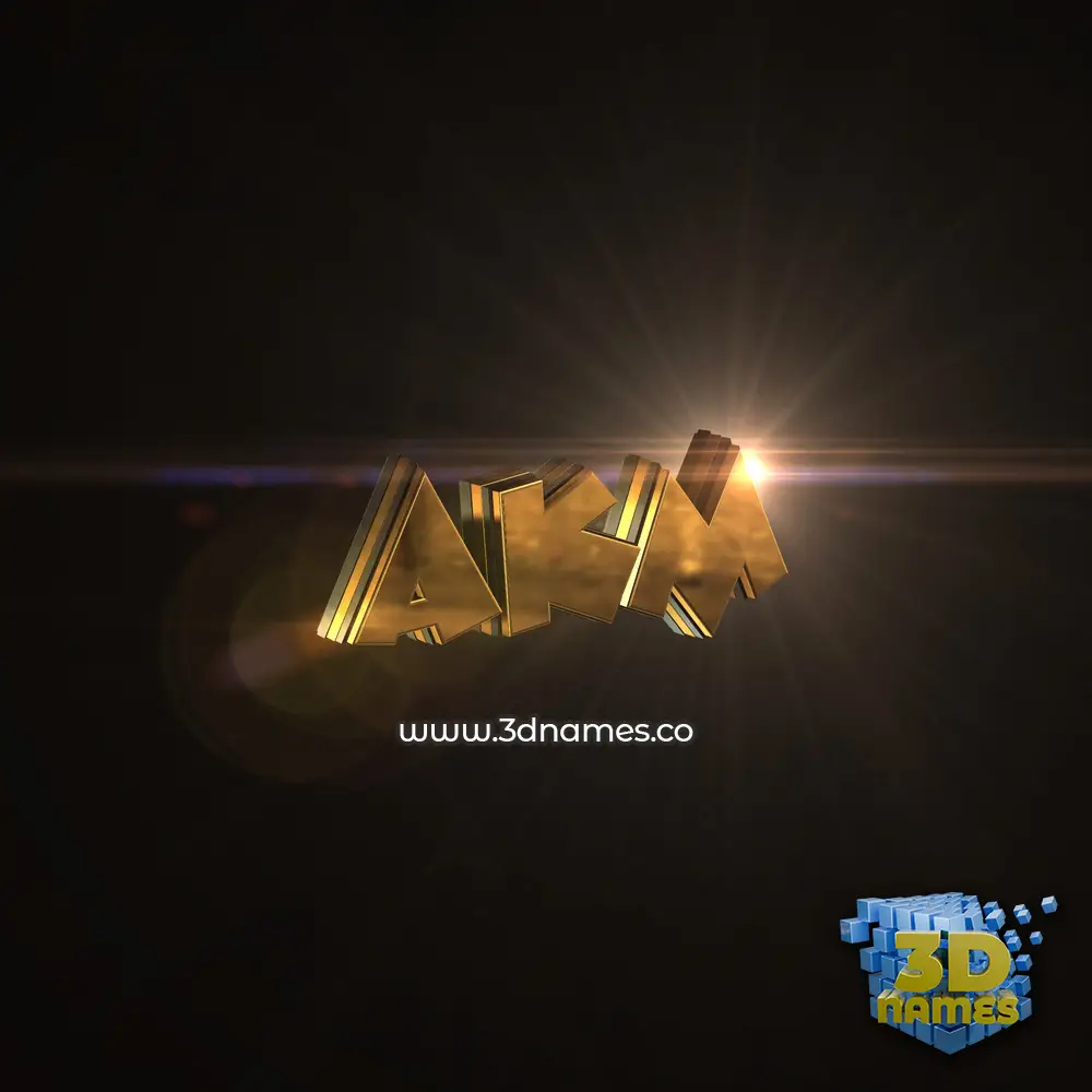 akm in Golden Sparkle style - 3D name wallpaper