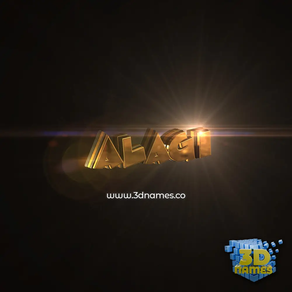 alagi in Golden Sparkle style - 3D name wallpaper