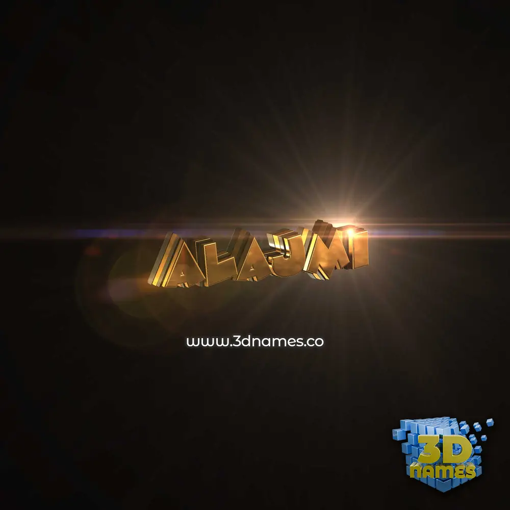 alajmi in Golden Sparkle style - 3D name wallpaper