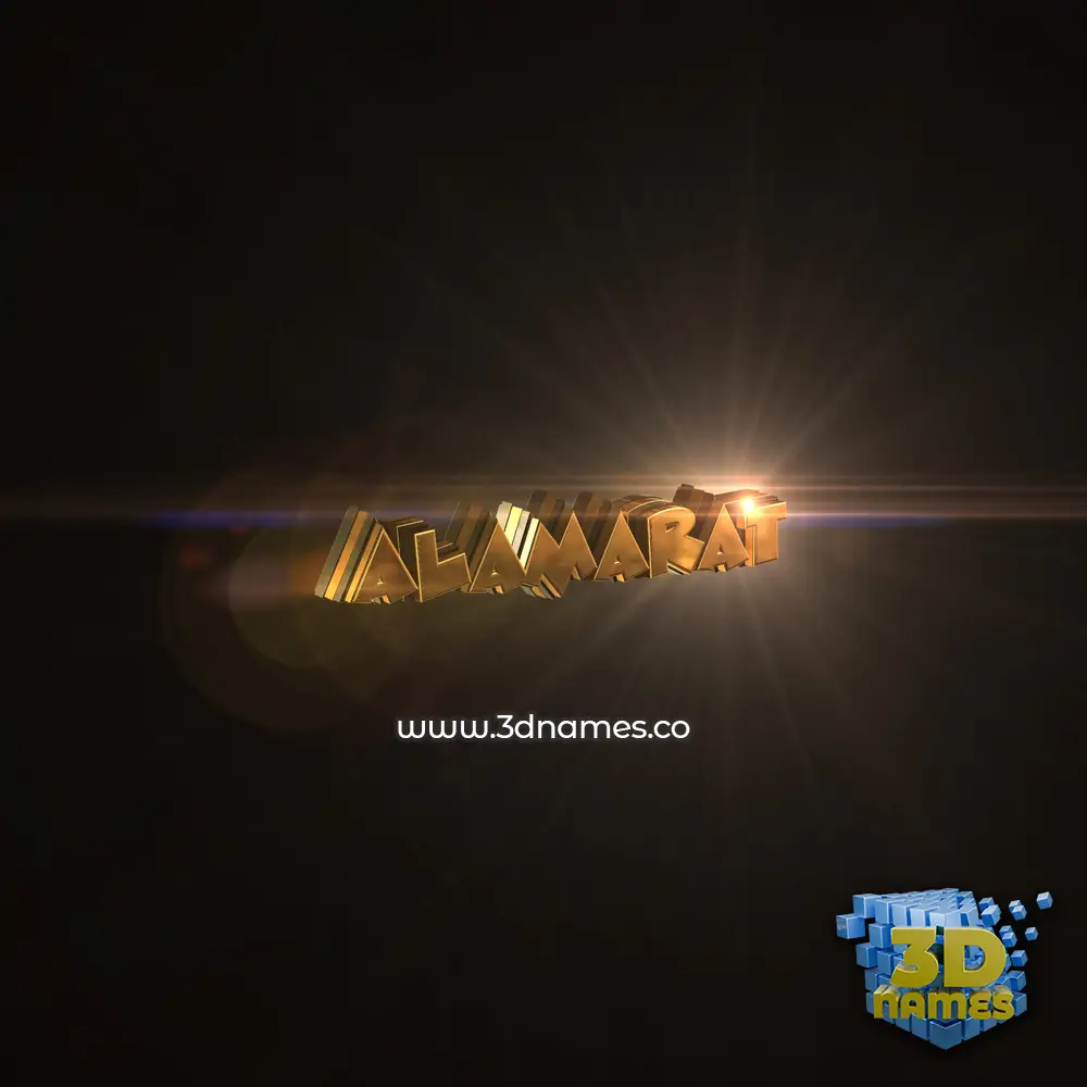 alamarat in Golden Sparkle style - 3D name wallpaper