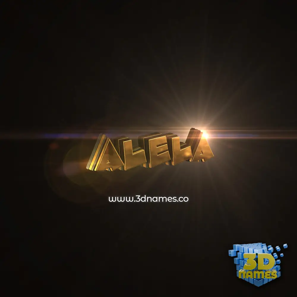 alela in Golden Sparkle style - 3D name wallpaper