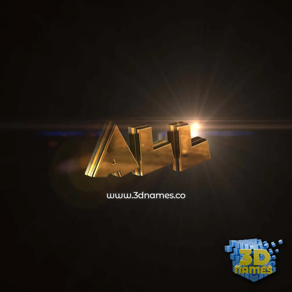 all in Golden Sparkle style - 3D name wallpaper