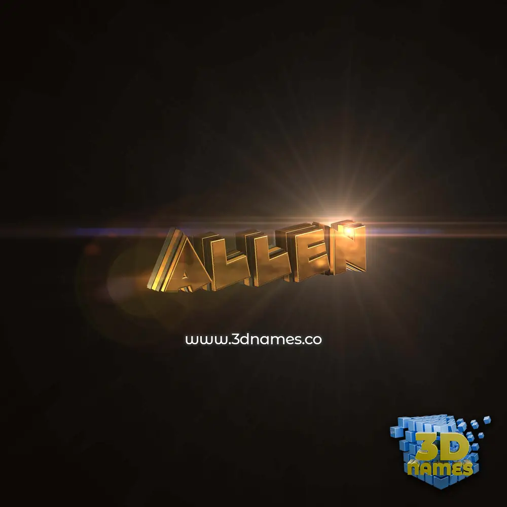 allen in Golden Sparkle style - 3D name wallpaper