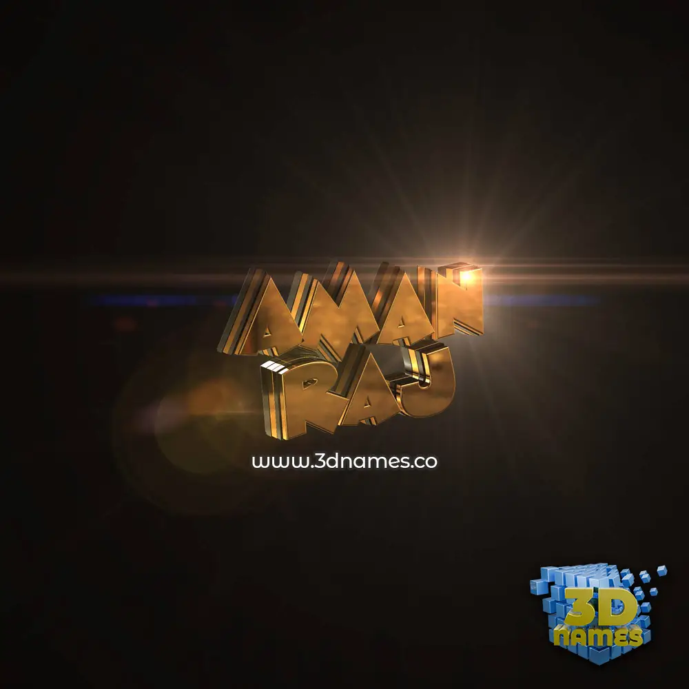 aman raj in Golden Sparkle style - 3D name wallpaper