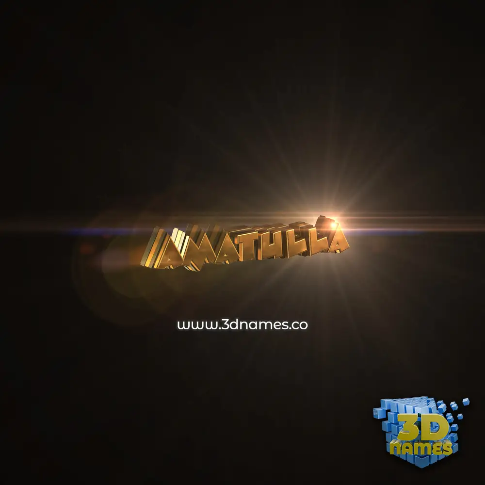 amatulla in Golden Sparkle style - 3D name wallpaper
