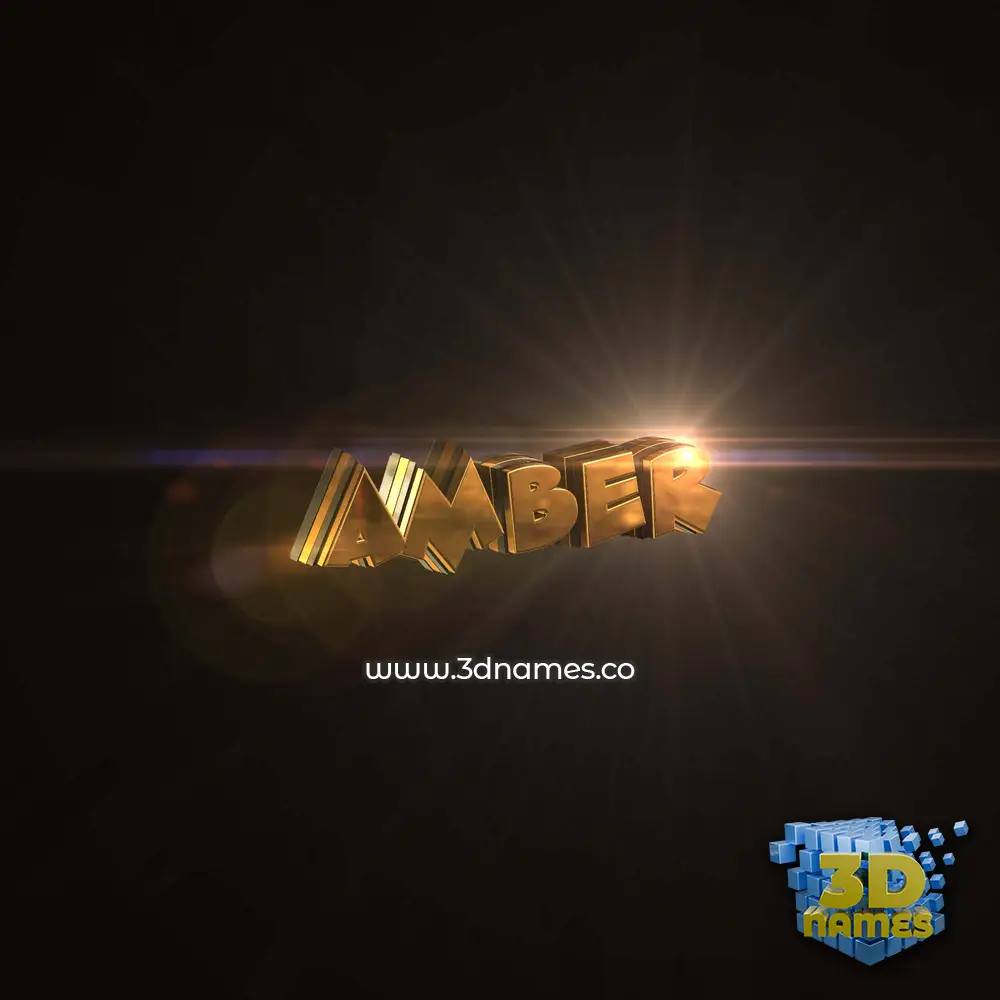amber in Golden Sparkle style - 3D name wallpaper