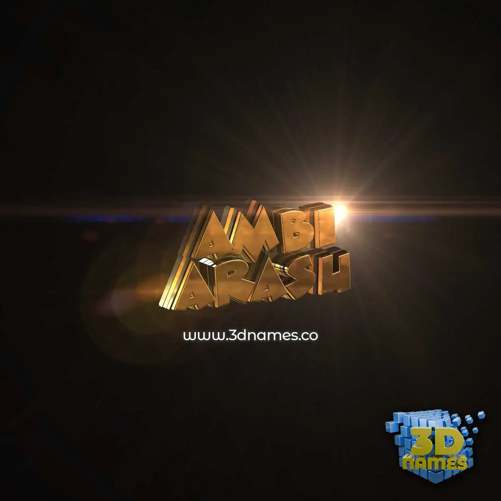 ambi arasu in Golden Sparkle style - 3D name wallpaper