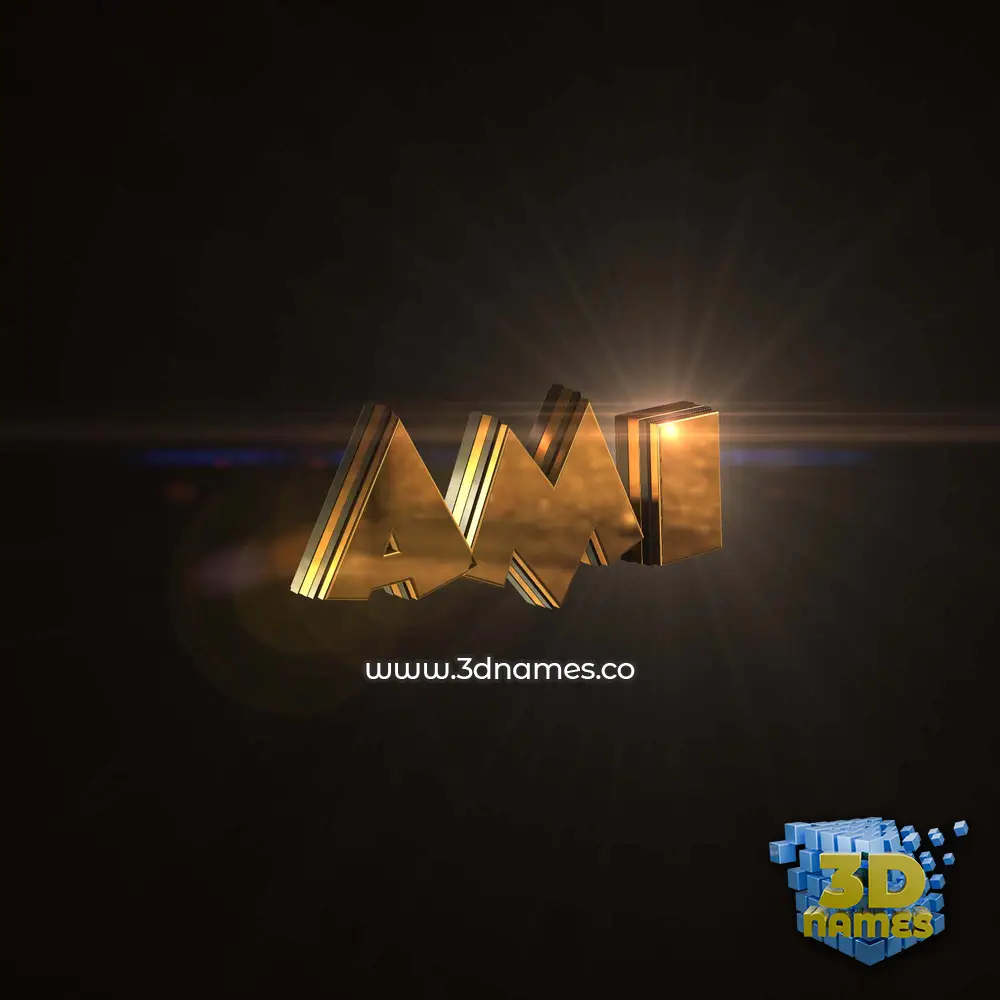 ami in Golden Sparkle style - 3D name wallpaper