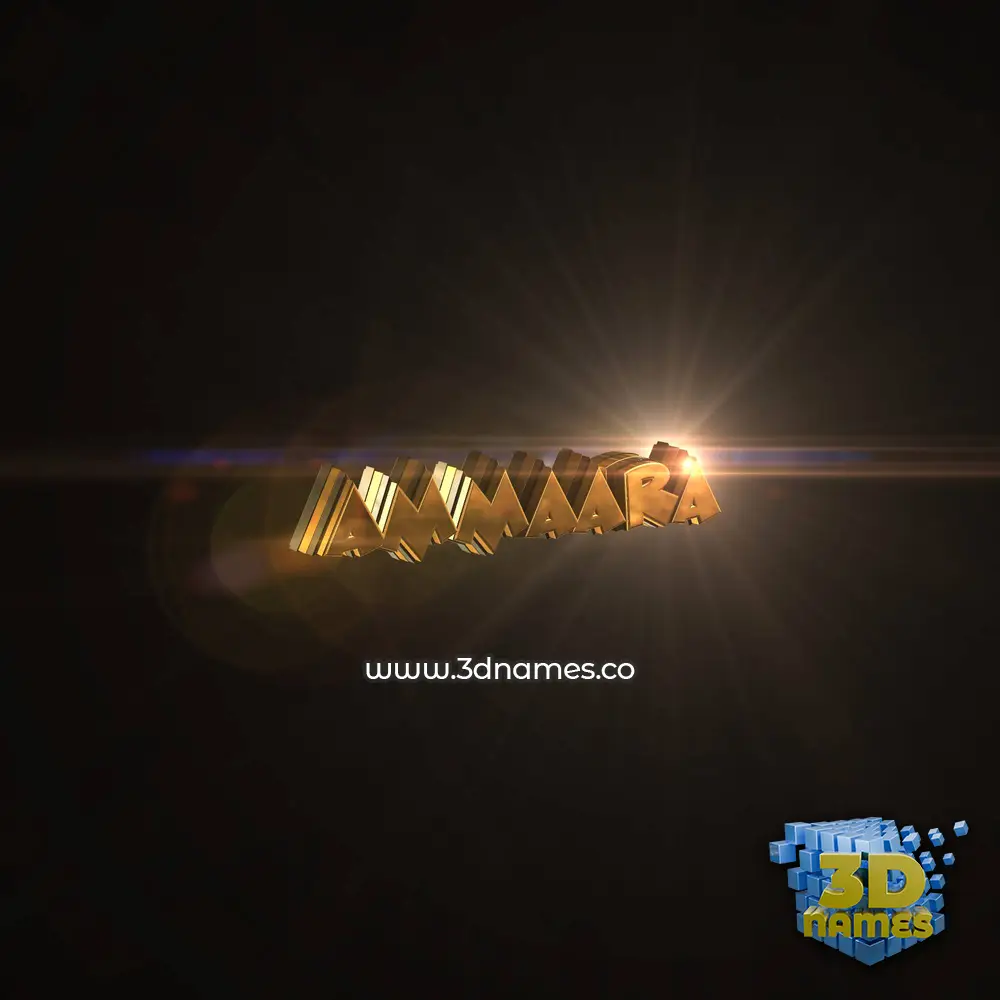 ammaara in Golden Sparkle style - 3D name wallpaper
