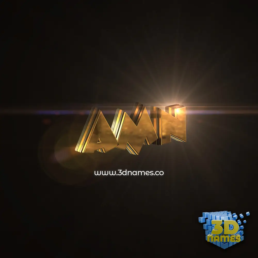amn in Golden Sparkle style - 3D name wallpaper