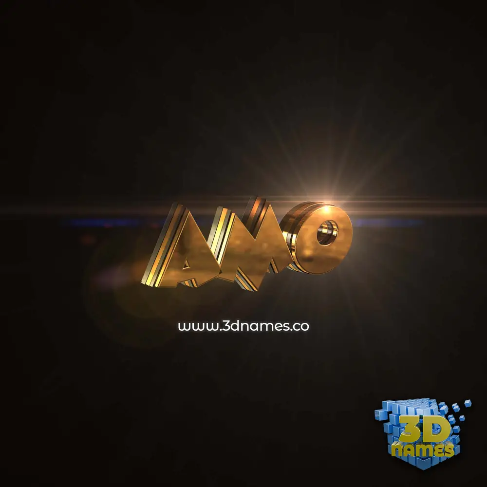 amo in Golden Sparkle style - 3D name wallpaper