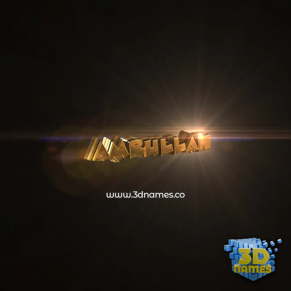amrullah in Golden Sparkle style - 3D name wallpaper