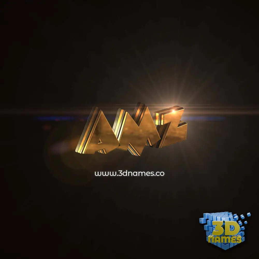 amz in Golden Sparkle style - 3D name wallpaper