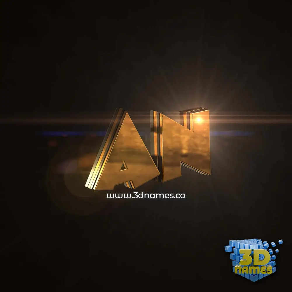 an in Golden Sparkle style - 3D name wallpaper