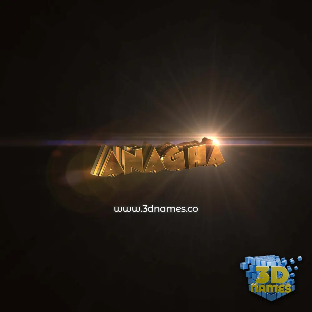 anagha in Golden Sparkle style - 3D name wallpaper