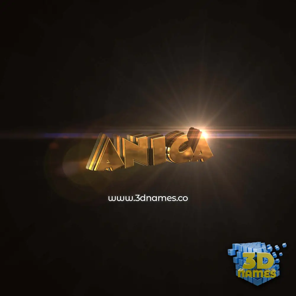 anica in Golden Sparkle style - 3D name wallpaper