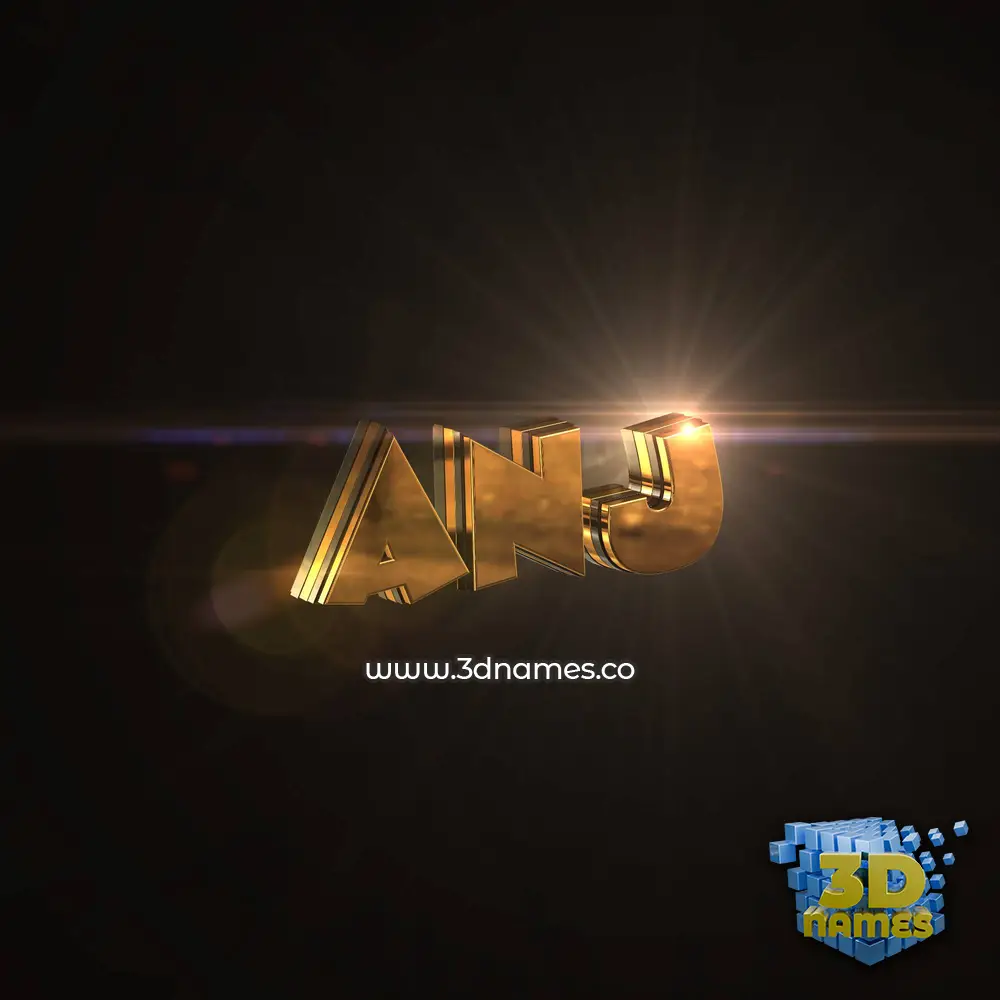 anj in Golden Sparkle style - 3D name wallpaper