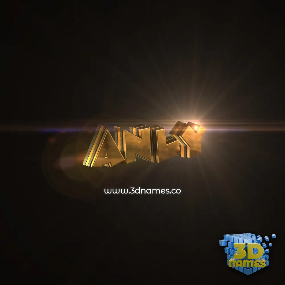 anly in Golden Sparkle style - 3D name wallpaper