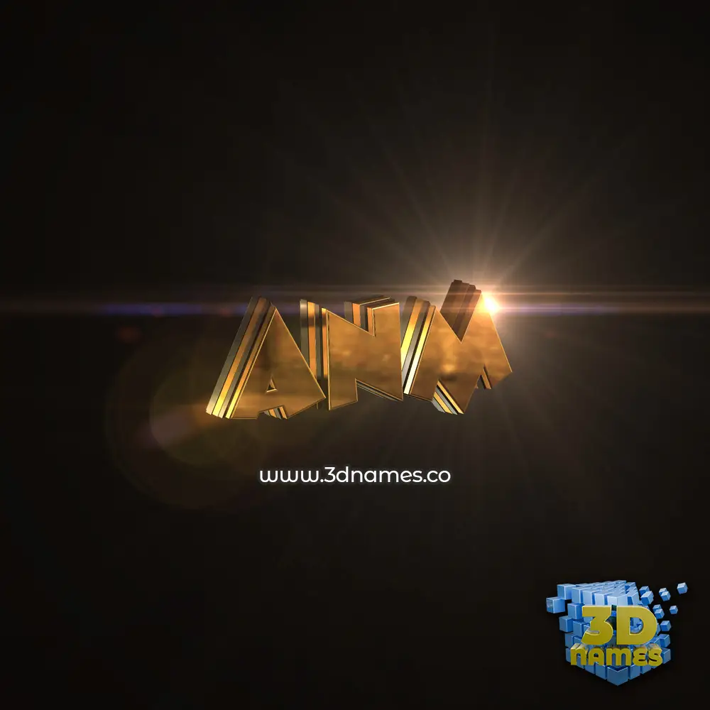 anm in Golden Sparkle style - 3D name wallpaper