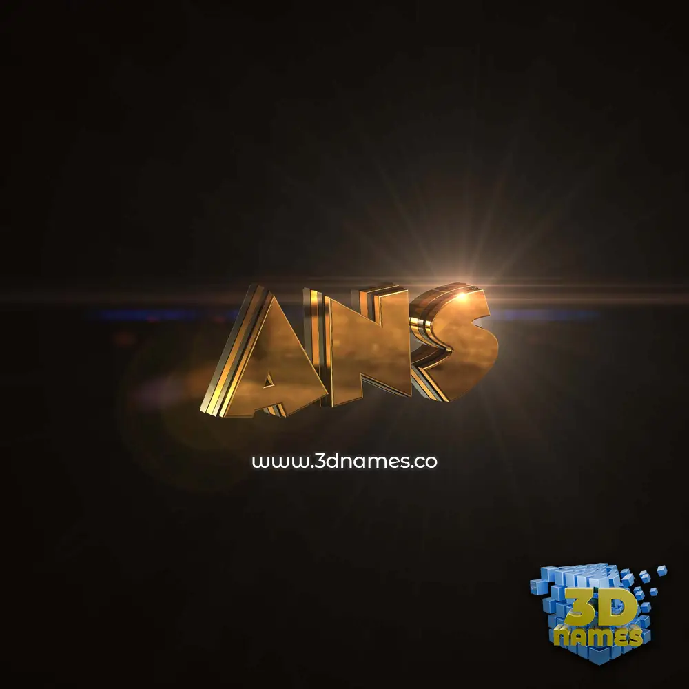 ans in Golden Sparkle style - 3D name wallpaper