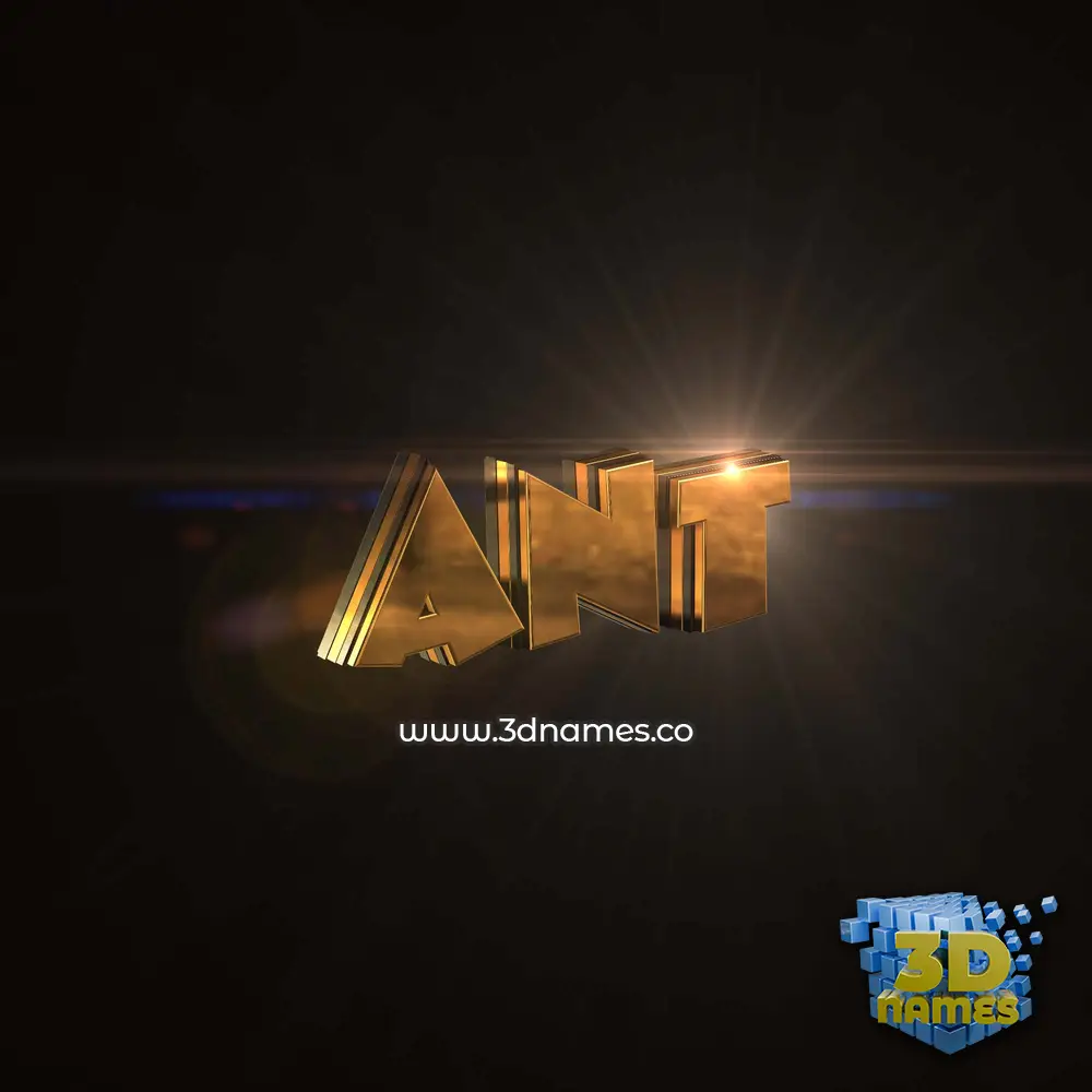 ant in Golden Sparkle style - 3D name wallpaper